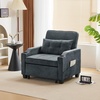 image:imageVINGLI Beige Sleeper Chair Bed 3in1 Convertible Futon Sofa Bed Pull Out Couch Bed Adjustable Recliner Chair with USB Ports Cup Holders Side Pockets for Living Room Bedroom Small SpacesDark Grey