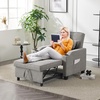 image:imageVINGLI Beige Sleeper Chair Bed 3in1 Convertible Futon Sofa Bed Pull Out Couch Bed Adjustable Recliner Chair with USB Ports Cup Holders Side Pockets for Living Room Bedroom Small SpacesLight Grey