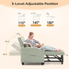 image:imageVINGLI Beige Sleeper Chair Bed 3in1 Convertible Futon Sofa Bed Pull Out Couch Bed Adjustable Recliner Chair with USB Ports Cup Holders Side Pockets for Living Room Bedroom Small SpacesLight Green