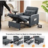 image:imageVINGLI Beige Sleeper Chair Bed 3in1 Convertible Futon Sofa Bed Pull Out Couch Bed Adjustable Recliner Chair with USB Ports Cup Holders Side Pockets for Living Room Bedroom Small SpacesDark Grey