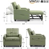 image:imageVINGLI Beige Sleeper Chair Bed 3in1 Convertible Futon Sofa Bed Pull Out Couch Bed Adjustable Recliner Chair with USB Ports Cup Holders Side Pockets for Living Room Bedroom Small SpacesGreen