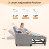 image:imageVINGLI Beige Sleeper Chair Bed 3in1 Convertible Futon Sofa Bed Pull Out Couch Bed Adjustable Recliner Chair with USB Ports Cup Holders Side Pockets for Living Room Bedroom Small SpacesLight Grey