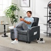 image:imageVINGLI Beige Sleeper Chair Bed 3in1 Convertible Futon Sofa Bed Pull Out Couch Bed Adjustable Recliner Chair with USB Ports Cup Holders Side Pockets for Living Room Bedroom Small SpacesDark Grey