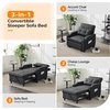 image:imageVINGLI Beige Sleeper Chair Bed 3in1 Convertible Futon Sofa Bed Pull Out Couch Bed Adjustable Recliner Chair with USB Ports Cup Holders Side Pockets for Living Room Bedroom Small SpacesBlack