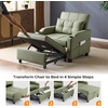 image:imageVINGLI Beige Sleeper Chair Bed 3in1 Convertible Futon Sofa Bed Pull Out Couch Bed Adjustable Recliner Chair with USB Ports Cup Holders Side Pockets for Living Room Bedroom Small SpacesGreen