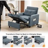 image:imageVINGLI Beige Sleeper Chair Bed 3in1 Convertible Futon Sofa Bed Pull Out Couch Bed Adjustable Recliner Chair with USB Ports Cup Holders Side Pockets for Living Room Bedroom Small SpacesBlue Grey