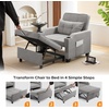 image:imageVINGLI Beige Sleeper Chair Bed 3in1 Convertible Futon Sofa Bed Pull Out Couch Bed Adjustable Recliner Chair with USB Ports Cup Holders Side Pockets for Living Room Bedroom Small SpacesLight Grey