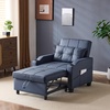 image:imageVINGLI Beige Sleeper Chair Bed 3in1 Convertible Futon Sofa Bed Pull Out Couch Bed Adjustable Recliner Chair with USB Ports Cup Holders Side Pockets for Living Room Bedroom Small SpacesBlue