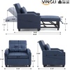 image:imageVINGLI Beige Sleeper Chair Bed 3in1 Convertible Futon Sofa Bed Pull Out Couch Bed Adjustable Recliner Chair with USB Ports Cup Holders Side Pockets for Living Room Bedroom Small SpacesBlue