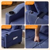 image:imageVINGLI Beige Sleeper Chair Bed 3in1 Convertible Futon Sofa Bed Pull Out Couch Bed Adjustable Recliner Chair with USB Ports Cup Holders Side Pockets for Living Room Bedroom Small SpacesNavy Blue
