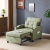 image:imageVINGLI Beige Sleeper Chair Bed 3in1 Convertible Futon Sofa Bed Pull Out Couch Bed Adjustable Recliner Chair with USB Ports Cup Holders Side Pockets for Living Room Bedroom Small SpacesGreen
