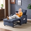 image:imageVINGLI Beige Sleeper Chair Bed 3in1 Convertible Futon Sofa Bed Pull Out Couch Bed Adjustable Recliner Chair with USB Ports Cup Holders Side Pockets for Living Room Bedroom Small SpacesBlue