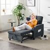 image:imageVINGLI Beige Sleeper Chair Bed 3in1 Convertible Futon Sofa Bed Pull Out Couch Bed Adjustable Recliner Chair with USB Ports Cup Holders Side Pockets for Living Room Bedroom Small SpacesDark Grey