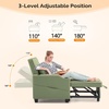 image:imageVINGLI Beige Sleeper Chair Bed 3in1 Convertible Futon Sofa Bed Pull Out Couch Bed Adjustable Recliner Chair with USB Ports Cup Holders Side Pockets for Living Room Bedroom Small SpacesGreen