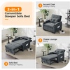 image:imageVINGLI Beige Sleeper Chair Bed 3in1 Convertible Futon Sofa Bed Pull Out Couch Bed Adjustable Recliner Chair with USB Ports Cup Holders Side Pockets for Living Room Bedroom Small SpacesDark Grey