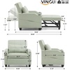 image:imageVINGLI Beige Sleeper Chair Bed 3in1 Convertible Futon Sofa Bed Pull Out Couch Bed Adjustable Recliner Chair with USB Ports Cup Holders Side Pockets for Living Room Bedroom Small SpacesLight Green