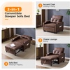 image:imageVINGLI Beige Sleeper Chair Bed 3in1 Convertible Futon Sofa Bed Pull Out Couch Bed Adjustable Recliner Chair with USB Ports Cup Holders Side Pockets for Living Room Bedroom Small SpacesRustic