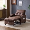image:imageVINGLI Beige Sleeper Chair Bed 3in1 Convertible Futon Sofa Bed Pull Out Couch Bed Adjustable Recliner Chair with USB Ports Cup Holders Side Pockets for Living Room Bedroom Small SpacesRustic