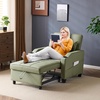 image:imageVINGLI Beige Sleeper Chair Bed 3in1 Convertible Futon Sofa Bed Pull Out Couch Bed Adjustable Recliner Chair with USB Ports Cup Holders Side Pockets for Living Room Bedroom Small SpacesGreen