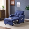 image:imageVINGLI Beige Sleeper Chair Bed 3in1 Convertible Futon Sofa Bed Pull Out Couch Bed Adjustable Recliner Chair with USB Ports Cup Holders Side Pockets for Living Room Bedroom Small SpacesNavy Blue