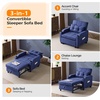 image:imageVINGLI Beige Sleeper Chair Bed 3in1 Convertible Futon Sofa Bed Pull Out Couch Bed Adjustable Recliner Chair with USB Ports Cup Holders Side Pockets for Living Room Bedroom Small SpacesNavy Blue