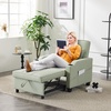 image:imageVINGLI Beige Sleeper Chair Bed 3in1 Convertible Futon Sofa Bed Pull Out Couch Bed Adjustable Recliner Chair with USB Ports Cup Holders Side Pockets for Living Room Bedroom Small SpacesLight Green