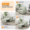 image:imageVINGLI Beige Sleeper Chair Bed 3in1 Convertible Futon Sofa Bed Pull Out Couch Bed Adjustable Recliner Chair with USB Ports Cup Holders Side Pockets for Living Room Bedroom Small SpacesLight Green