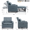 image:imageVINGLI Beige Sleeper Chair Bed 3in1 Convertible Futon Sofa Bed Pull Out Couch Bed Adjustable Recliner Chair with USB Ports Cup Holders Side Pockets for Living Room Bedroom Small SpacesBlue Grey