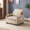 image:imageVINGLI Beige Sleeper Chair Bed 3in1 Convertible Futon Sofa Bed Pull Out Couch Bed Adjustable Recliner Chair with USB Ports Cup Holders Side Pockets for Living Room Bedroom Small SpacesBeige