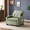 image:imageVINGLI Beige Sleeper Chair Bed 3in1 Convertible Futon Sofa Bed Pull Out Couch Bed Adjustable Recliner Chair with USB Ports Cup Holders Side Pockets for Living Room Bedroom Small SpacesGreen