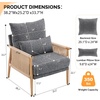 image:imageVINGLI Boho Braid Accent Armchairs Set of 2MidCentury Modern Chiars with Solid Wooden ArmrestComfy Louge Cushion Chairs with Waist Pillow for BedroomLiving RoomReading Room Gray BeigeChenille Gray