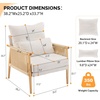 image:imageVINGLI Boho Braid Accent Armchairs Set of 2MidCentury Modern Chiars with Solid Wooden ArmrestComfy Louge Cushion Chairs with Waist Pillow for BedroomLiving RoomReading Room Gray BeigeChenille Gray Beige