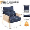 image:imageVINGLI Boho Braid Accent Armchairs Set of 2MidCentury Modern Chiars with Solid Wooden ArmrestComfy Louge Cushion Chairs with Waist Pillow for BedroomLiving RoomReading Room Gray BeigeChenille Blue