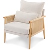 image:imageVINGLI Boho Braid Accent Armchairs Set of 2MidCentury Modern Chiars with Solid Wooden ArmrestComfy Louge Cushion Chairs with Waist Pillow for BedroomLiving RoomReading Room Gray BeigeChenille Gray Beige