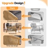 image:imageVINGLI Boho Braid Accent Armchairs Set of 2MidCentury Modern Chiars with Solid Wooden ArmrestComfy Louge Cushion Chairs with Waist Pillow for BedroomLiving RoomReading Room Gray BeigeChenille Gray