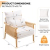 image:imageVINGLI Boho Braid Accent Armchairs Set of 2MidCentury Modern Chiars with Solid Wooden ArmrestComfy Louge Cushion Chairs with Waist Pillow for BedroomLiving RoomReading Room Gray BeigeChenille Beige