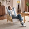 image:imageVINGLI Boho Braid Accent Armchairs Set of 2MidCentury Modern Chiars with Solid Wooden ArmrestComfy Louge Cushion Chairs with Waist Pillow for BedroomLiving RoomReading Room Gray BeigeChenille Beige