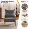 image:imageVINGLI Boho Braid Accent Armchairs Set of 2MidCentury Modern Chiars with Solid Wooden ArmrestComfy Louge Cushion Chairs with Waist Pillow for BedroomLiving RoomReading Room Gray BeigeChenille Gray