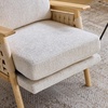 image:imageVINGLI Boho Rattan Braided Accent Chair with Solid Wood 315 Wide Armrests Chenille Upholstery Indoor Lounge Chair with Lumbar Pillow amp Rope Arms for Living Room Bedroom Reading Room Sage GreenBeige