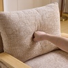 image:imageVINGLI Boho Rattan Braided Accent Chair with Solid Wood 315 Wide Armrests Chenille Upholstery Indoor Lounge Chair with Lumbar Pillow amp Rope Arms for Living Room Bedroom Reading Room Sage GreenKhaki