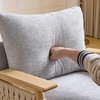 image:imageVINGLI Boho Rattan Braided Accent Chair with Solid Wood 315 Wide Armrests Chenille Upholstery Indoor Lounge Chair with Lumbar Pillow amp Rope Arms for Living Room Bedroom Reading Room Sage GreenGray Beige