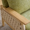 image:imageVINGLI Boho Rattan Braided Accent Chair with Solid Wood 315 Wide Armrests Chenille Upholstery Indoor Lounge Chair with Lumbar Pillow amp Rope Arms for Living Room Bedroom Reading Room Sage GreenSage Green