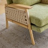 image:imageVINGLI Boho Rattan Braided Accent Chair with Solid Wood 315 Wide Armrests Chenille Upholstery Indoor Lounge Chair with Lumbar Pillow amp Rope Arms for Living Room Bedroom Reading Room Sage GreenSage Green