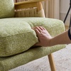 image:imageVINGLI Boho Rattan Braided Accent Chair with Solid Wood 315 Wide Armrests Chenille Upholstery Indoor Lounge Chair with Lumbar Pillow amp Rope Arms for Living Room Bedroom Reading Room Sage GreenSage Green