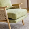 image:imageVINGLI Boho Rattan Braided Accent Chair with Solid Wood 315 Wide Armrests Chenille Upholstery Indoor Lounge Chair with Lumbar Pillow amp Rope Arms for Living Room Bedroom Reading Room Sage GreenSage Green