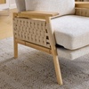 image:imageVINGLI Boho Rattan Braided Accent Chair with Solid Wood 315 Wide Armrests Chenille Upholstery Indoor Lounge Chair with Lumbar Pillow amp Rope Arms for Living Room Bedroom Reading Room Sage GreenBeige