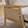 image:imageVINGLI Boho Rattan Braided Accent Chair with Solid Wood 315 Wide Armrests Chenille Upholstery Indoor Lounge Chair with Lumbar Pillow amp Rope Arms for Living Room Bedroom Reading Room Sage GreenBeige