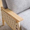 image:imageVINGLI Boho Rattan Braided Accent Chair with Solid Wood 315 Wide Armrests Chenille Upholstery Indoor Lounge Chair with Lumbar Pillow amp Rope Arms for Living Room Bedroom Reading Room Sage GreenGray Beige
