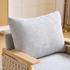 image:imageVINGLI Boho Rattan Braided Accent Chair with Solid Wood 315 Wide Armrests Chenille Upholstery Indoor Lounge Chair with Lumbar Pillow amp Rope Arms for Living Room Bedroom Reading Room Sage GreenGray Beige