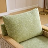 image:imageVINGLI Boho Rattan Braided Accent Chair with Solid Wood 315 Wide Armrests Chenille Upholstery Indoor Lounge Chair with Lumbar Pillow amp Rope Arms for Living Room Bedroom Reading Room Sage GreenSage Green